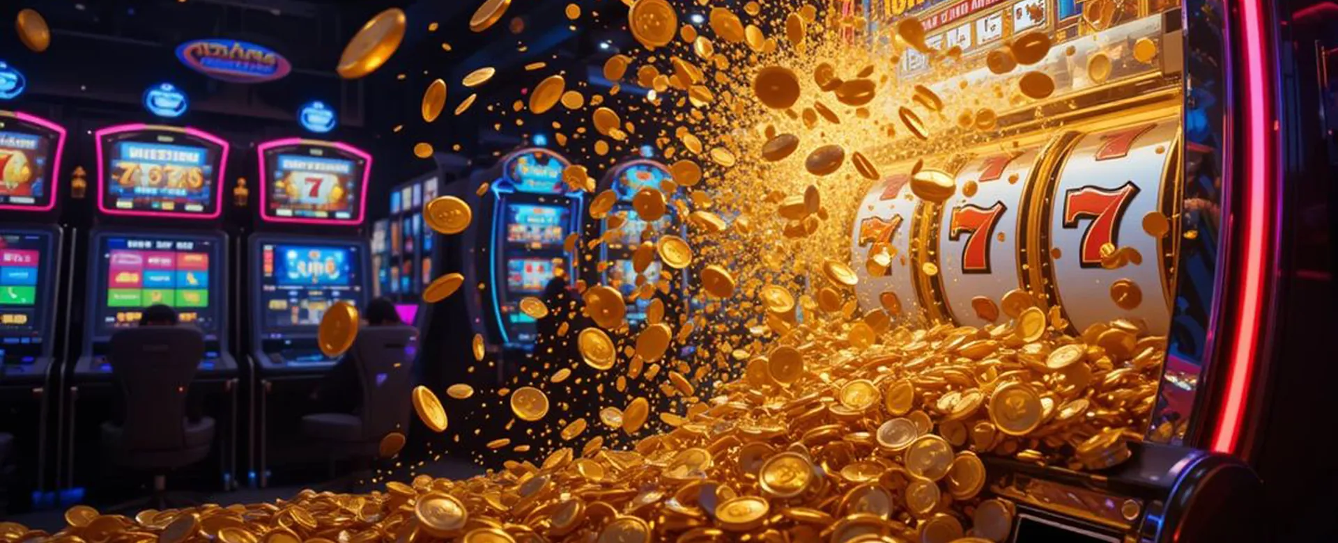 Player celebrating a win at me777 casino with golden chips and a vibrant interface
